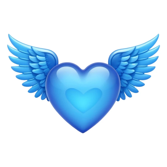blue heart with wings emoji sticker