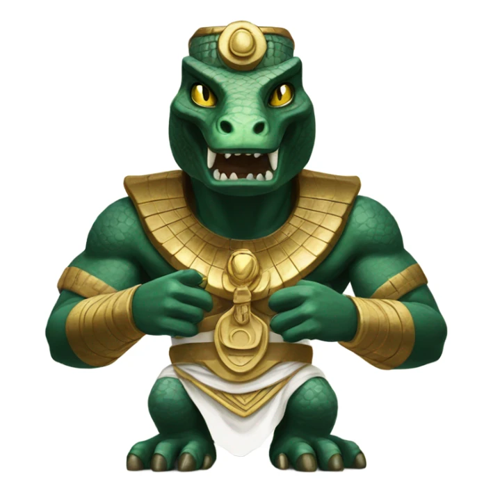 the egyptian god sobek in a badass style sticker