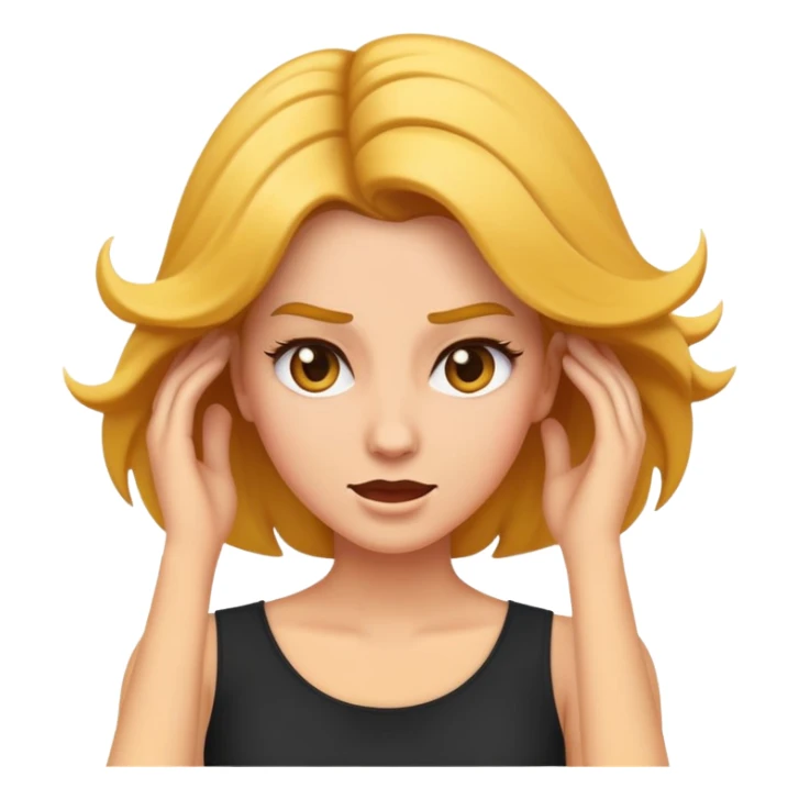 a flipping hair emoji to the back with a sassy look sticker