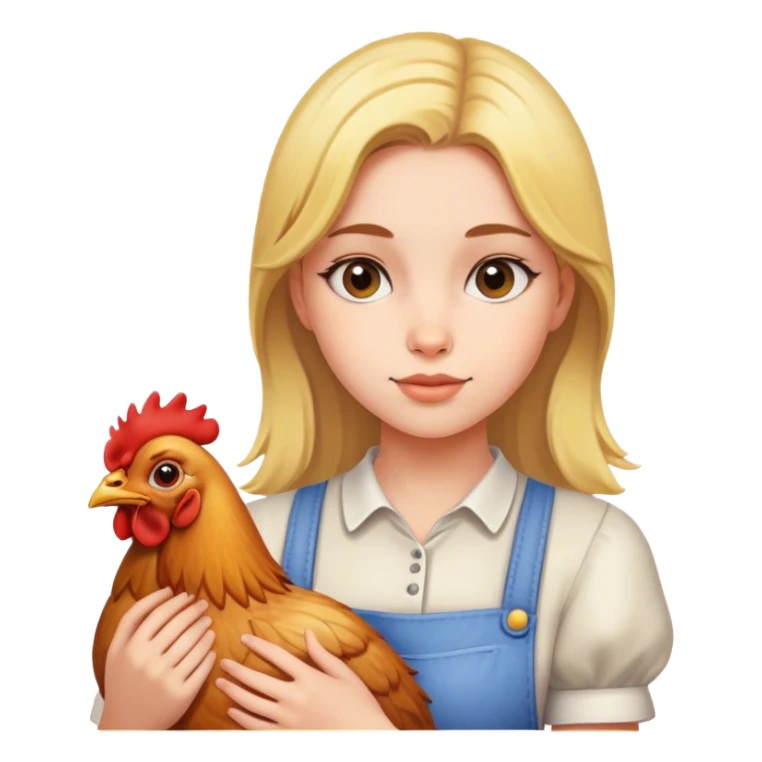 Chicken and girl sticker