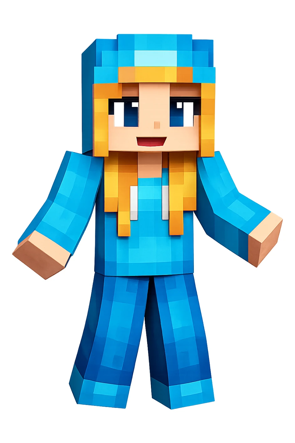 Extract the blue character on the left from the image as a separate image with a transparent background, preserving details and colors. sticker