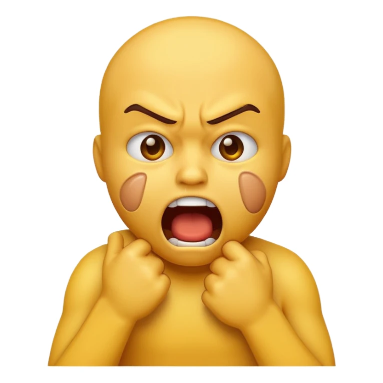 yellow emoji choking himself out in anger sticker