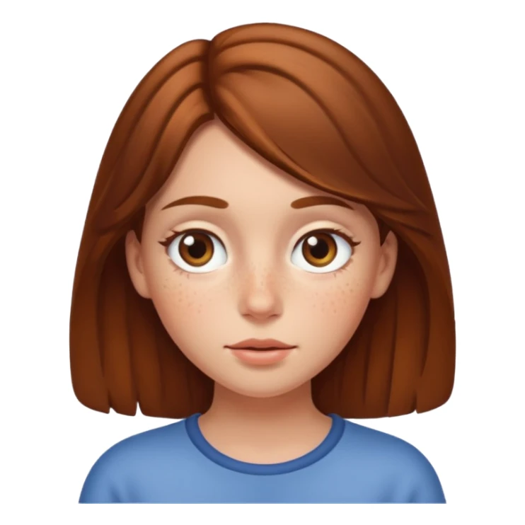 brown haired girl puffy eyes sticker