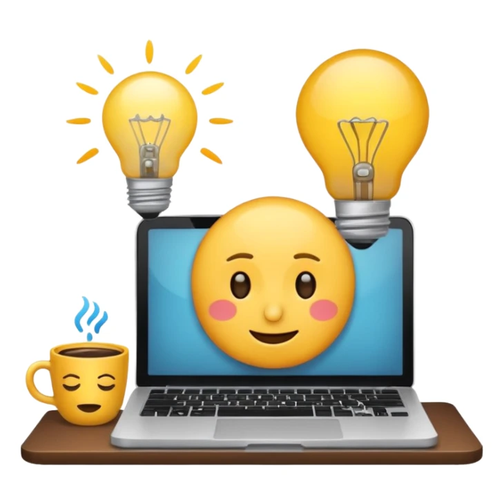 create a 5 emoji describing life of coder sticker