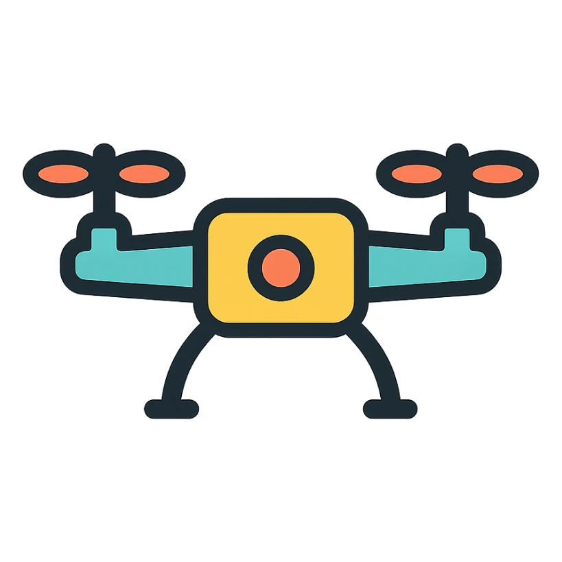drone, color icon style, clean lines, modern, minimal, suitable for app icon sticker
