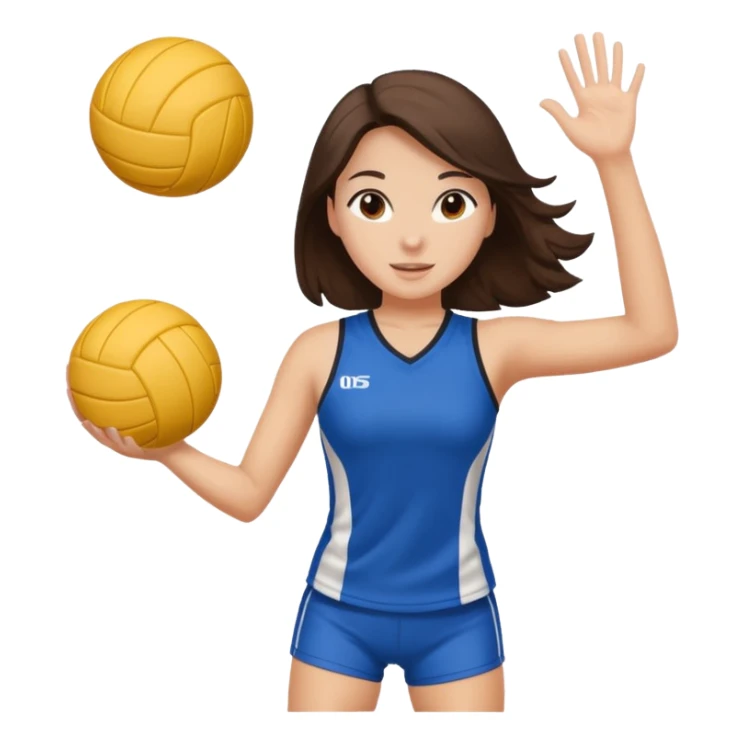 A brunette volleyball, girl sticker