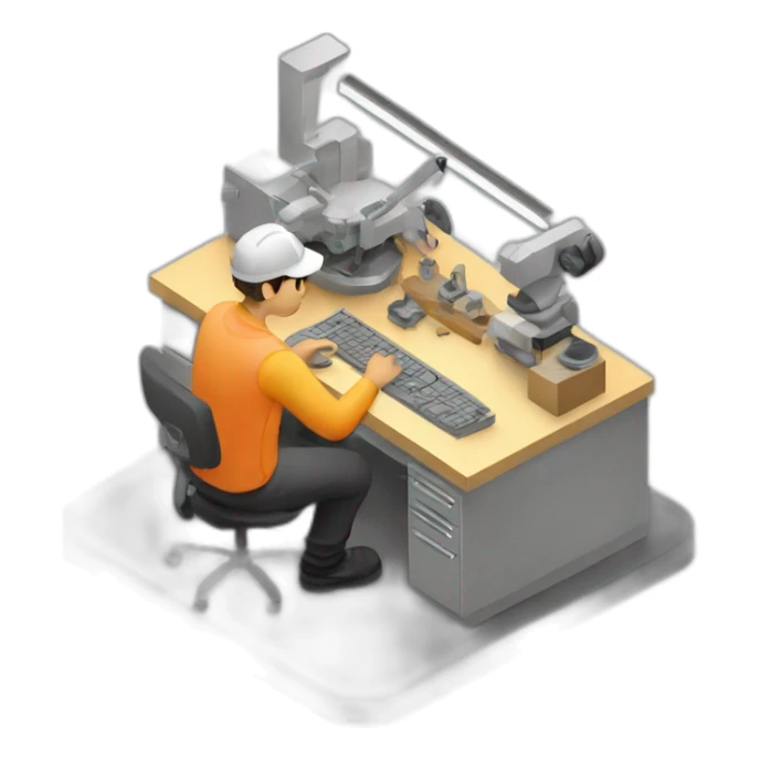 isometric freelance fabricator working making product sticker