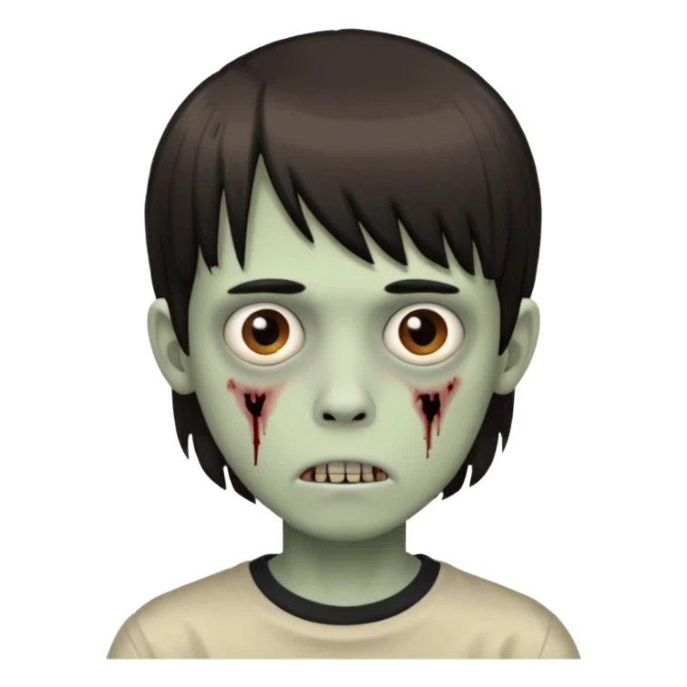 Menino de cabelo liso com franja zumbi sticker