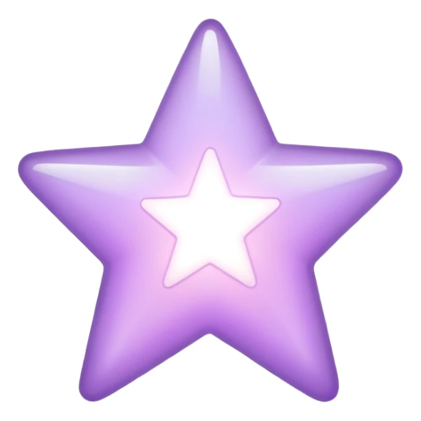 White and pastel purple star sticker