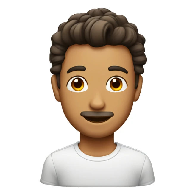 Chico con pelo moreno con ojos marrones enfadado sticker