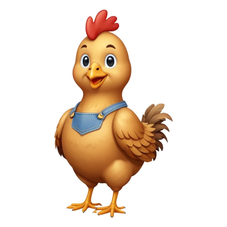 chicken wearing blue jeans  sticker