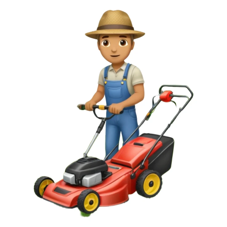 Homme tondant la pelouse sticker