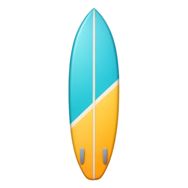 surfboard icon, tropical surfboard, glossy texture, bright colors, cute mobile game icon style, 3D cartoon, soft shadows, clean background, no text, no watermark sticker