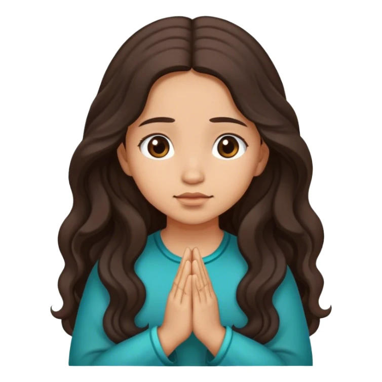 Mexican girl with long wavy hair praying  sticker