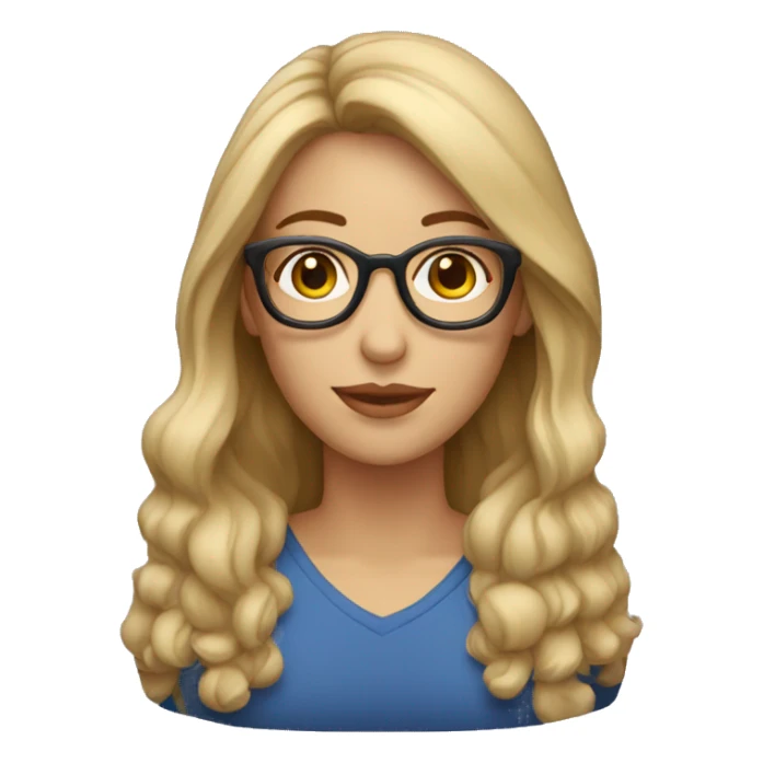 mujer mediana edad cabello rubio y lentes sticker