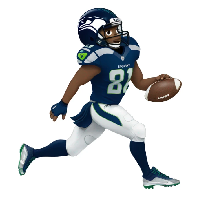 Football player stepping on seahawk  sticker