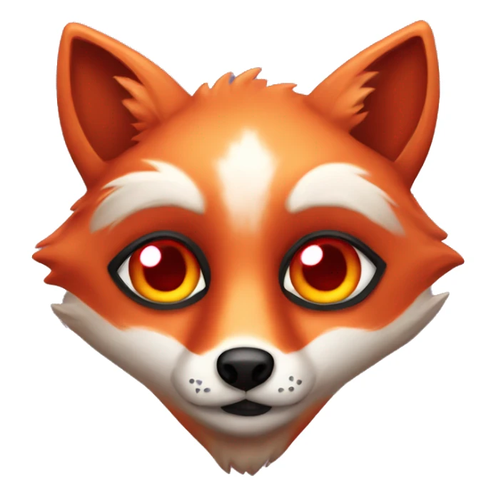 "deep lush red fox face" with hearts in eyes sticker