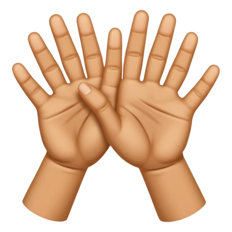 Emoji of hands interlacing fingers and pushing forward like cracking knuckles sticker