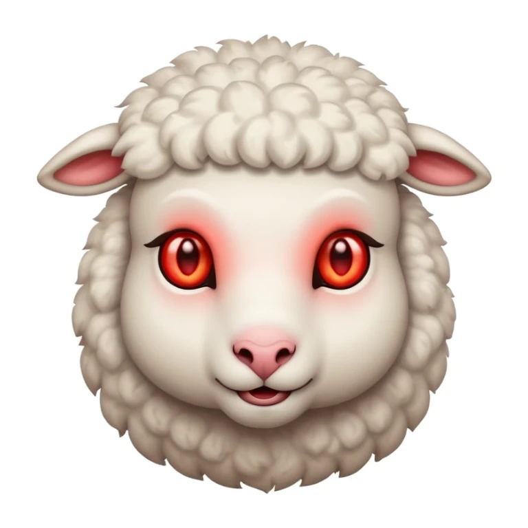 Evil lamb with glowing red eyes staring at you sticker