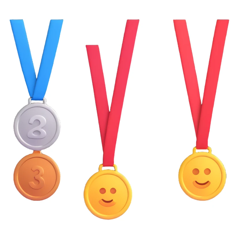 winners in 1st, 2nd & 3rd place emoji  sticker