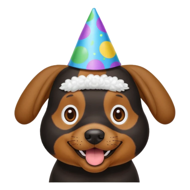 black and brown dog at a birthday party sticker