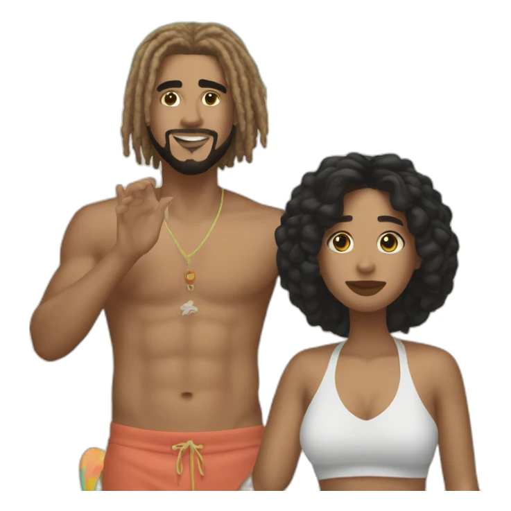 Joji, Summer Walker, and J. Cole at a beach sticker