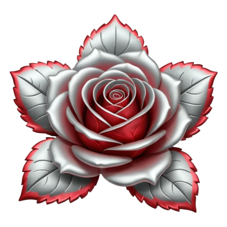 metal rose, without green leaves, just flower sticker