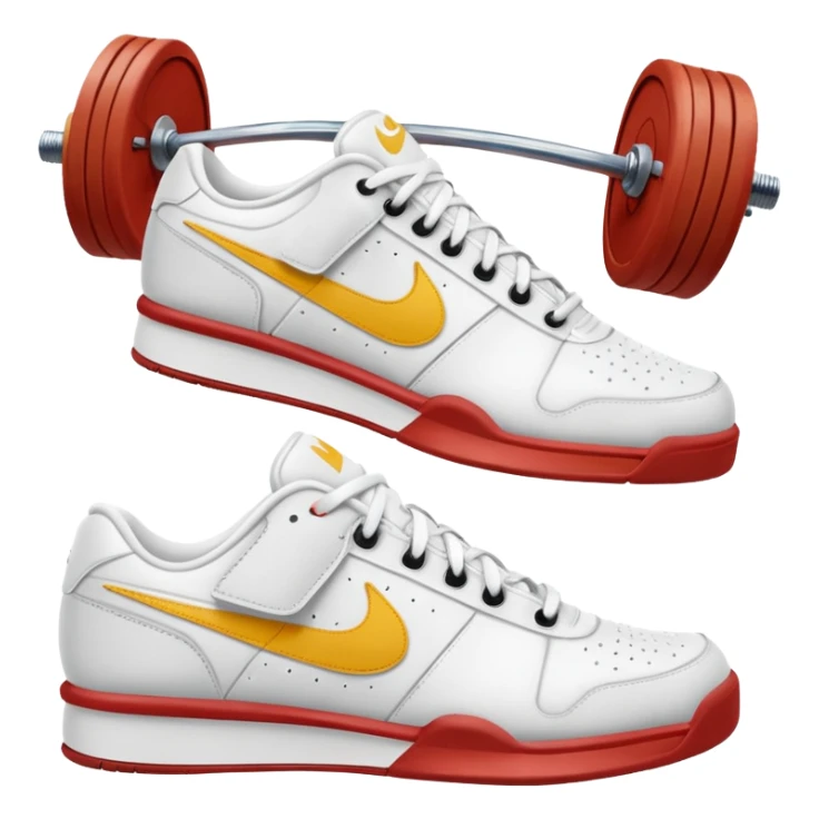 nike white low top tennis shoe weight lifting gum bottom sticker