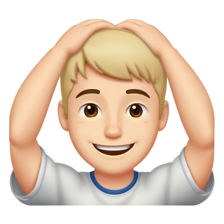 Guy getting embarrassed, smiling and scratching the back of his head sticker