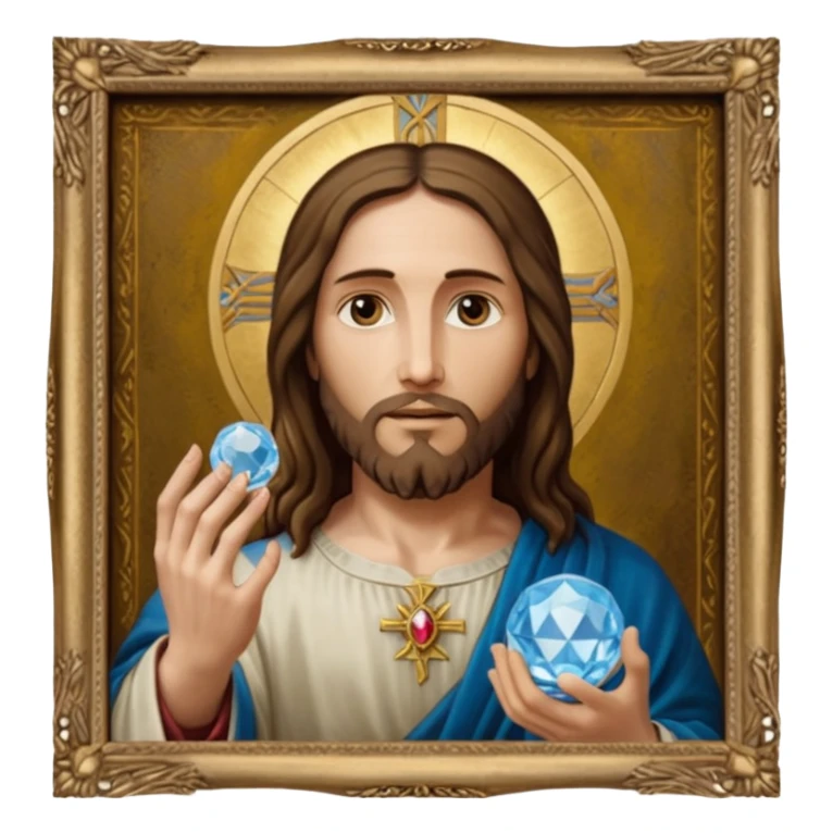 Salvator Mundi painting in a frame sticker