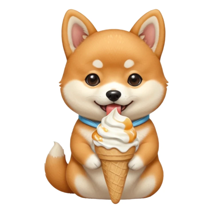 The baby shiba dog with icecream sticker