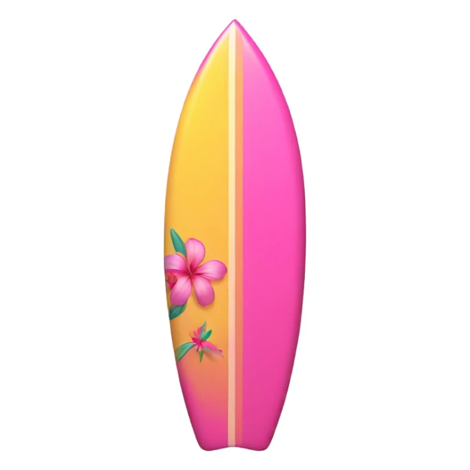 Pink surf board with a beach flower on it  sticker