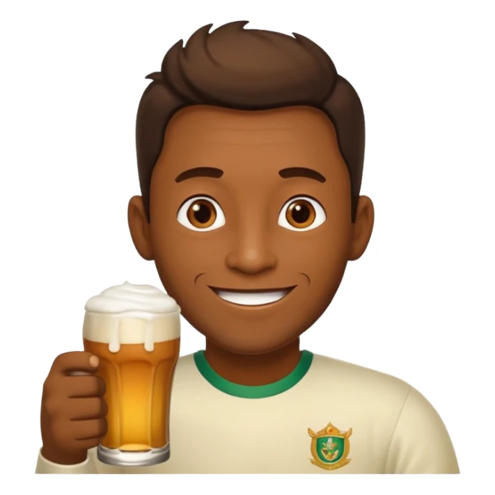 crie um emoji um homem bebendo cerveja sticker