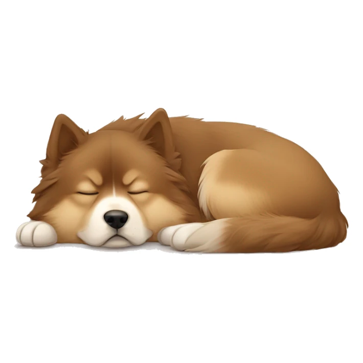 Finnish Lapphund Brown and light brown sleeping  sticker