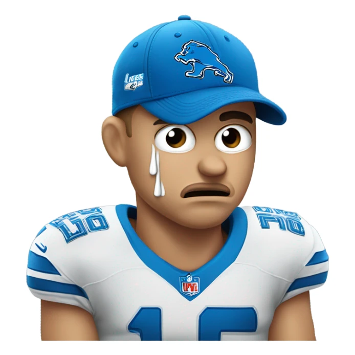 Crying Detroit lions fan white sticker