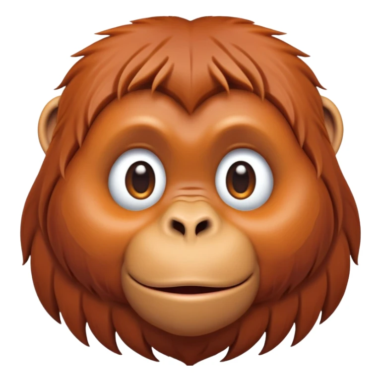 cinematic-cute-orangutan-portrait-emoji,-head-tilted-playfully-and-inquisitively,-with-a-gentle,-expressive-face-accented-by-soft,-flowing-fur-and-round,-sparkling-eyes-brimming-with-warmth,-simplified-yet-irresistibly-adorable-features sticker