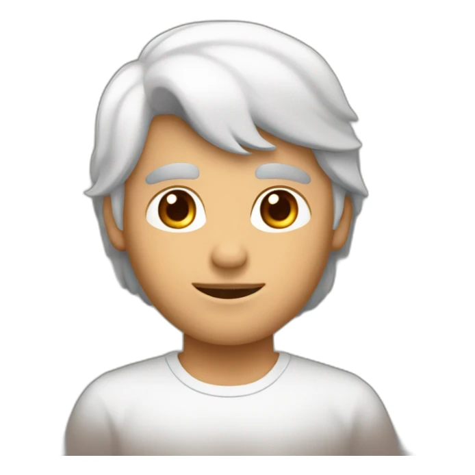 un chico de piel blanca , pelo marron, ojos marrones, tupé bajo sticker