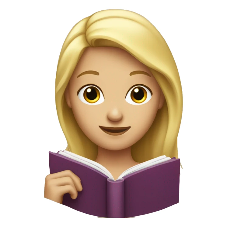 Blond woman holding a book sticker