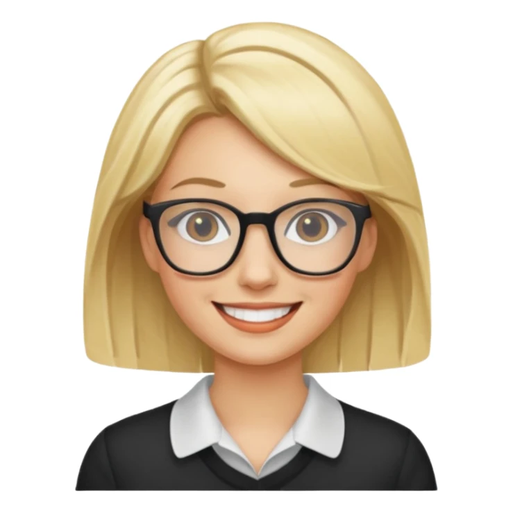 Blonde woman wearing glasses sticker
