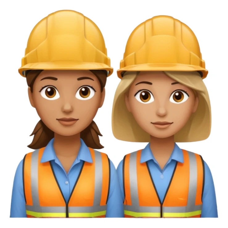 me haces una mujer y un hombre vestidos como constructores de obra sticker