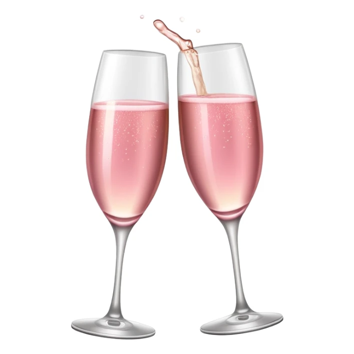 champagne glasses with pink champagne giving cheers sticker