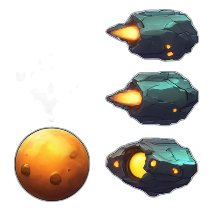 meteor scifi roguelike rpg style inspired by slay the spire digital art sticker