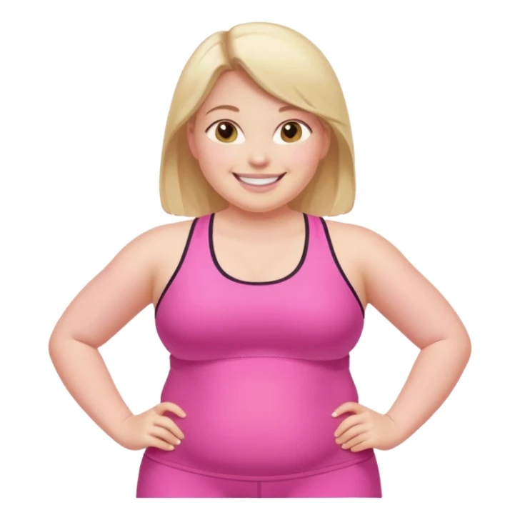 a pretty bratz fair girl in pink workout clothes (fat) sticker