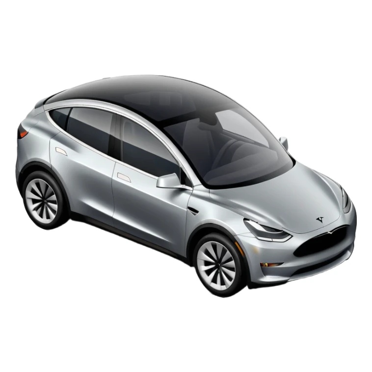 A Tesla Model Y parallel parking at a curb, from above sticker