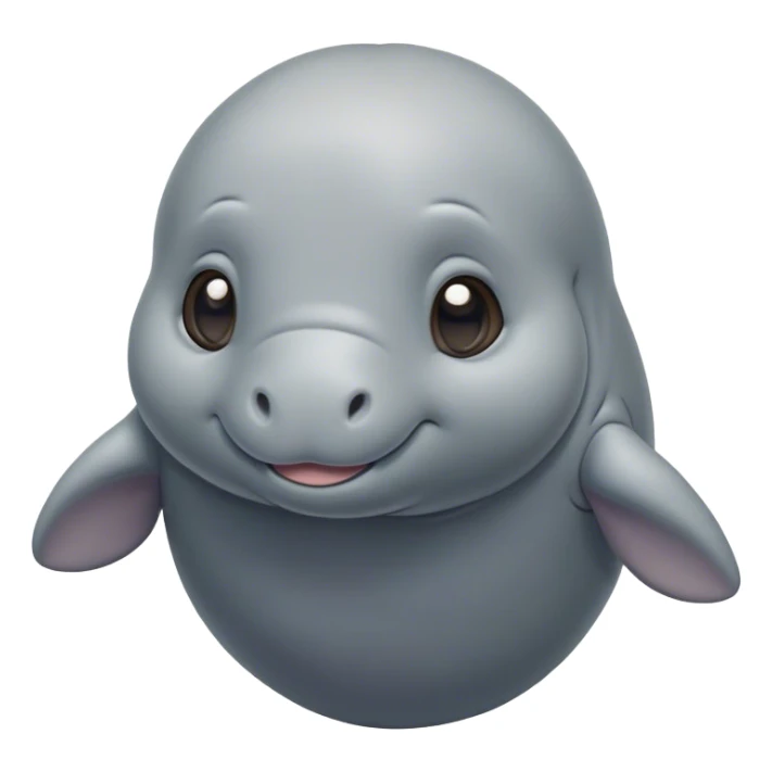 Cute, Disney-style baby manatee sticker