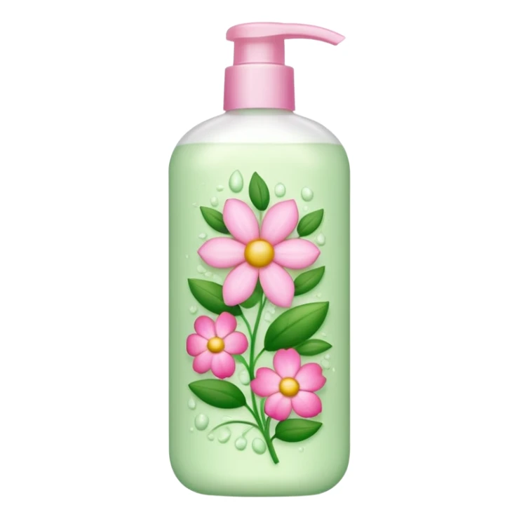 light green and pink floral shampoo sticker