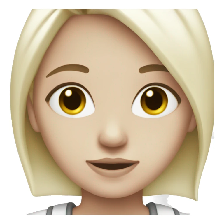 White aesthetic emoji girl  sticker