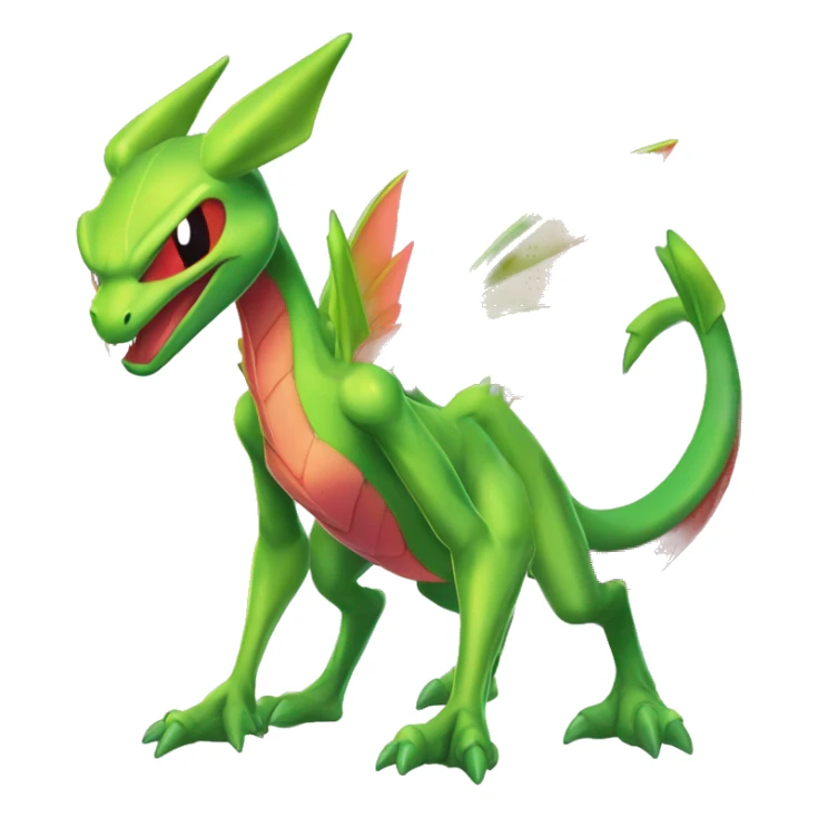 Full body sharp edgy shiny punk colorful Fairy-Flygon-Scyther-grovyle sticker