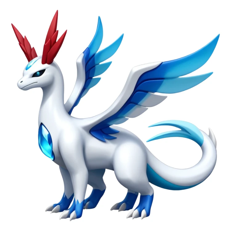 Futuristic lugia-reshiram-suicune-Glaceon-hybrid, full body sticker