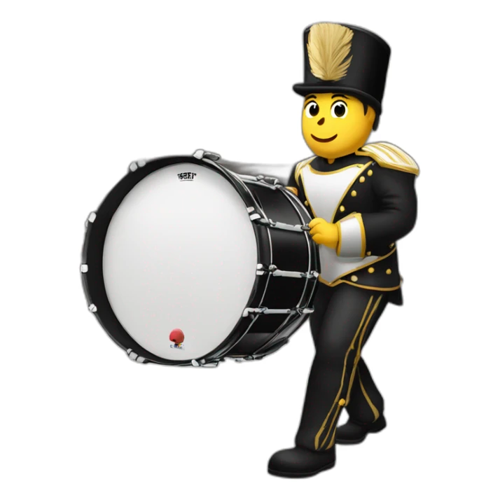 Marching band bass drum 1 player trying to look where they’re going sticker